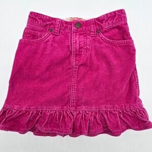 Lands End Kids Girls Pink Corduroy Ruffle Skirt Shorts Size 6